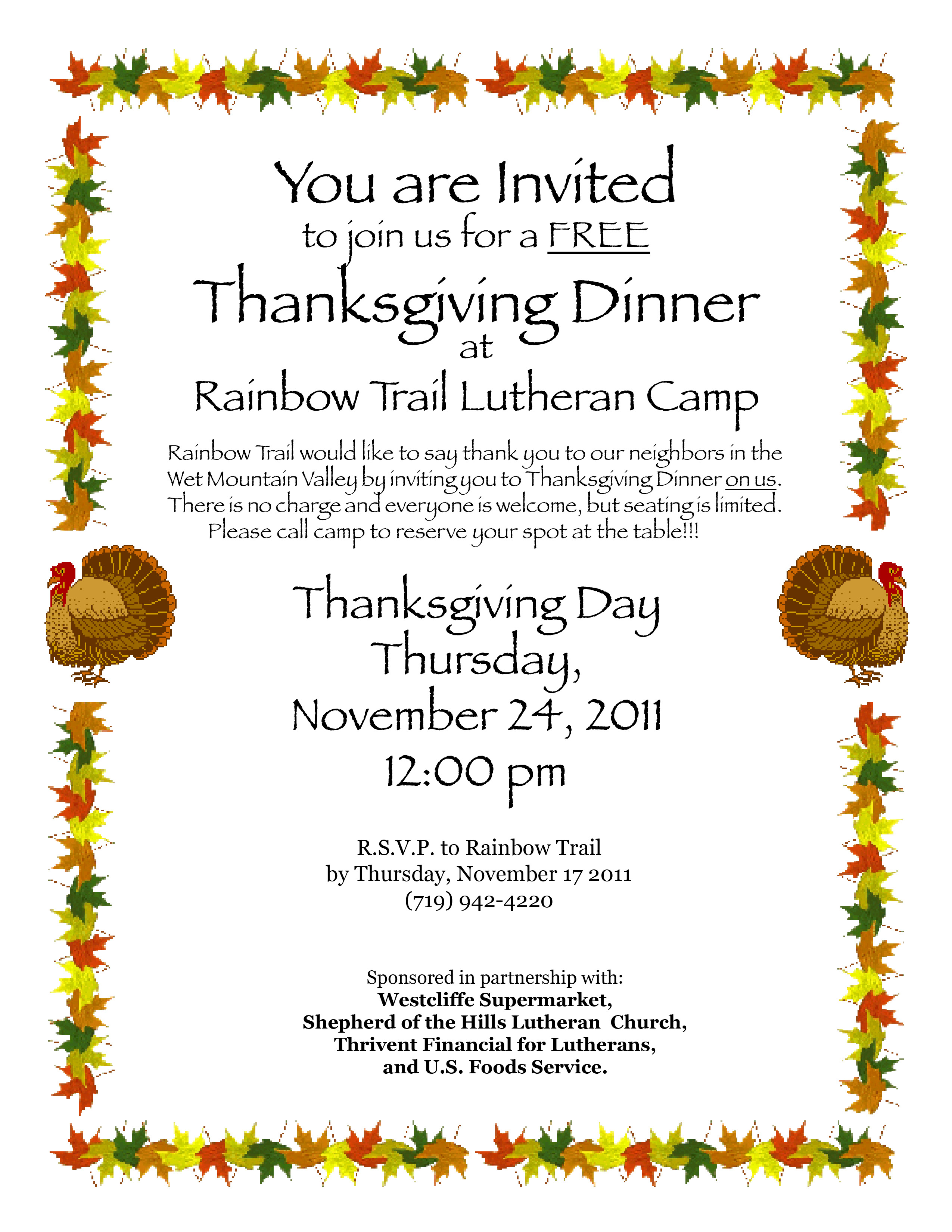Thanksgiving Dinner Invite